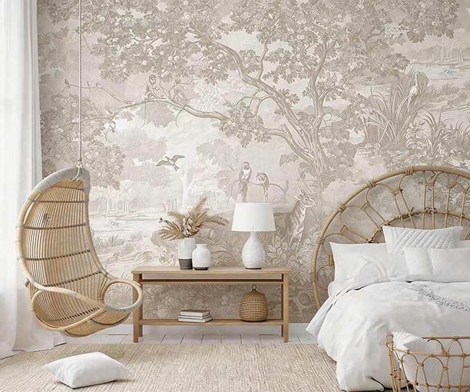 YQWDMX - Light Jungle Wallpaper self-Adhesive Wallpaper Mural for Bedroom ZY22 L