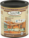 SamaN Interior One Step Wood Seal, Stain and Varnish – Oil Based Odorless Dye - Protection for Furniture and Fine Wood (Dark Chestnut SAM-308, 32 oz)