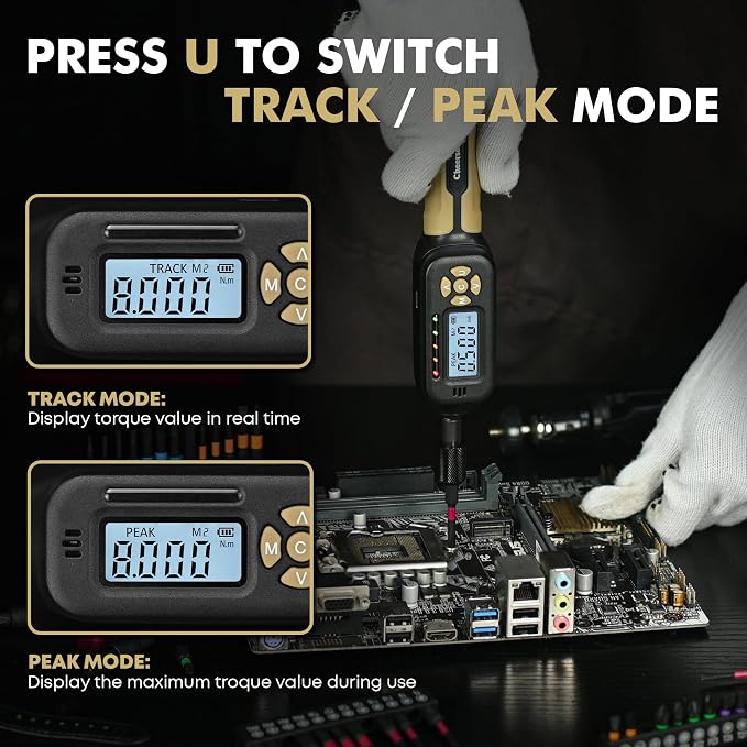 Digital Torque Screwdriver 1/4 Drive, 2.66-70.81 in·lb (0.3-8N.m) Inch Pound Torque Screwdriver Digital with Buzzer & LED Indicator, 45 In 1 Gun Torque Screwdriver Set