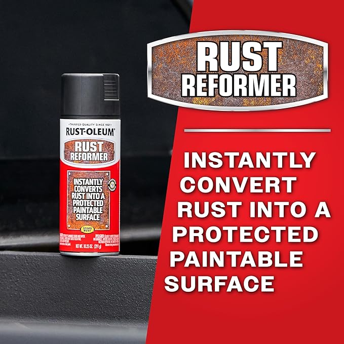 Rust-Oleum 248658-6PK Stops Rust Reformer Spray Paint, 10.25 oz, Black, 6 Pack