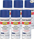 Rust-Oleum 276270-6PK Stops Rust Spray Paint, 12 oz, Satin Sapphire, 6 Pack