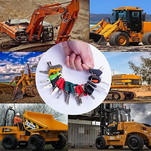 Multi Type Heavy Equipment Master Keys, 22 Contractor Machinery Ignition Excavator Keys Fit CAT 5P8500 JCB 14607 Kubota Takeuchi Komatsu 787 Volvo Yanmar John Deere Hyster Hitachi H806