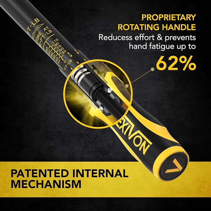 LEXIVON Torque Wrench, 3/8-Inch Drive, Dual Scale 20-120 FT-LB (27.1-162.7 N·m), Premium Rubber-Grip Handle, Deluxe Hybrid Case (LX-TW38)