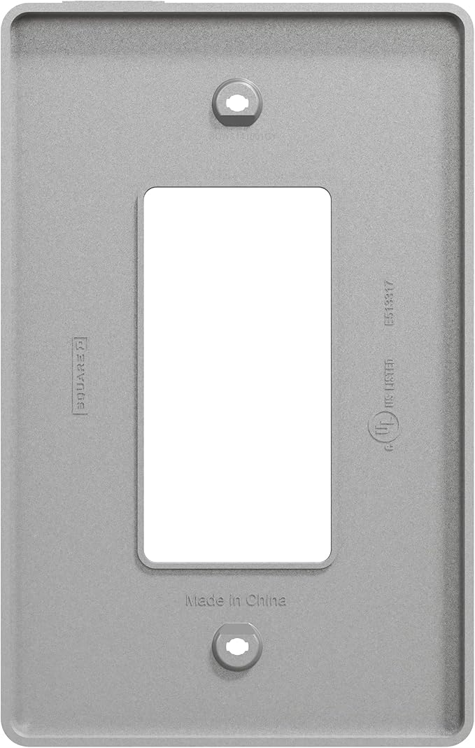 Square D by Schneider Electric X Series Wall Plate for Outlet and Light Switch, Mid Size Plus 1 Gang, Matte Gray