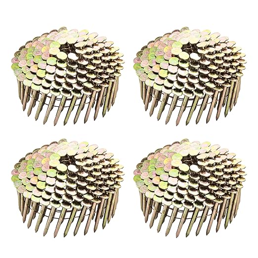 meite 7,200PCS Coil Roofing Nails 1-3/4 Inch Leg for Roofing Nailer Gun, 15 Degree Round Head Wire-Weld Collated Roofing Nails, Smooth Shank Electro Galvanized Nails for Roofs Repair Asphalt Shingles