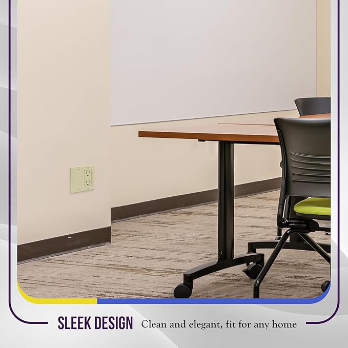 ENERLITES Combination Decorator Rocker/Blank Outlet Wall Plate, Standard Size, 2-Gang 4.50 inch x 4.57 inch Light Switch Cover, Polycarbonate Thermoplastic, UL Listed, 880131-I, Ivory