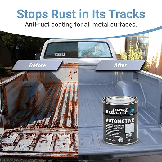 RUST BULLET Automotive - Metallic Gray - (6) 4 Oz - Rust Inhibitor & Protective Coating for Cars, Trucks, & Metal Surfaces, UV Resistant, No Topcoat Needed