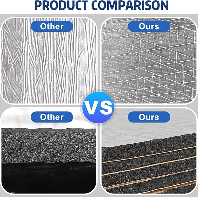 Storystore 8 Pcs 197 mil Thick Car Sound Deadening Mat, 8.6 sqft Sound Deadener Mat Material with Self-Adhesive, Automotive Audio Sound Dampening and Heat Insulation for Truck, Vehicle