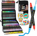 Betem 120 Colors Dual Tip Acrylic Paint Markers, Fabric Decorating Kits Premium Water-Based Acrylic Paint Pens Art Supplies for Fabric, Rock, Wood, Glass, Canvas, Ceramic, Teacher Appreciation Gift
