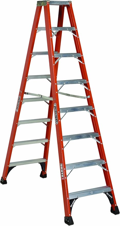 Louisville Ladder 8-Feet Fiberglass Twin Front Ladder, 375-Pound Duty Rating, FM1408HD