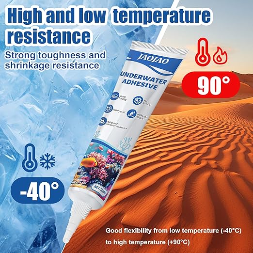 JAOJAO Aquarium Safe Silicone, Aquarium Silicone Clear Underwater Sealant Marine Waterproof Strong Adhesion Good Flexibility Underwater Bonding for Fish Tank, Pools Transparent, 120ml