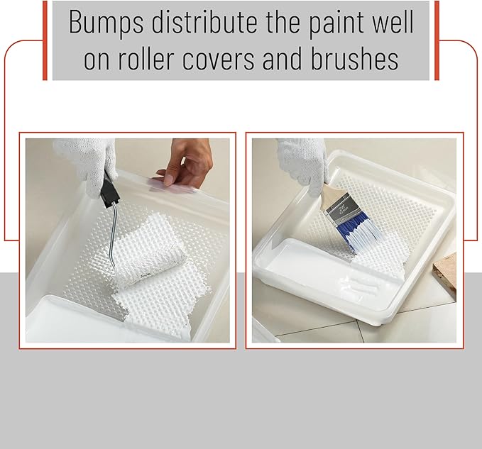 Bates- Paint Tray Liner, 4" and 9", 20 Pack, Clear 4" and White 9", Plastic Disposable Paint Tray for Painting Walls