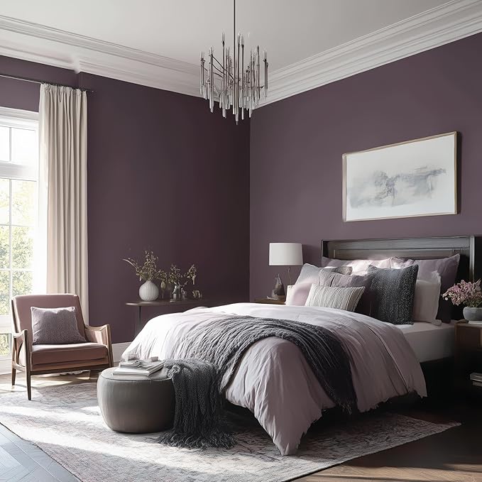 EVOLVE Interior Paint & Primer, Eggshell (Gentle Plum), 5 Gallon – One-Coat Coverage, Excellent Hide, Low VOC, Low Odor, Washable Paint for Walls, Doors & Trim