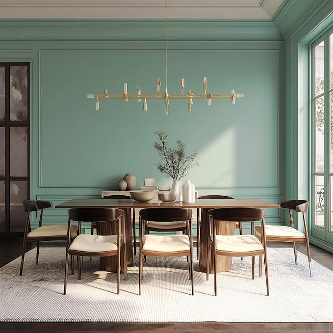 EVOLVE Paint & Primer: Environment-friendly, Low Sheen with One-coat Coverage for Interior & Exterior surfaces (Seafoam Green, 5-Gallon)