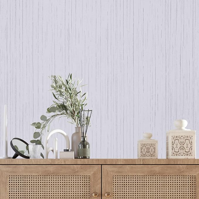 White Grasscloth Wallpaper Peel and Stick Texture Contact Paper 15.7"x120" - Vintage Removable Waterproof Wall Paper for Room Walls, Cabinets, Furniture, Drawers, Desk