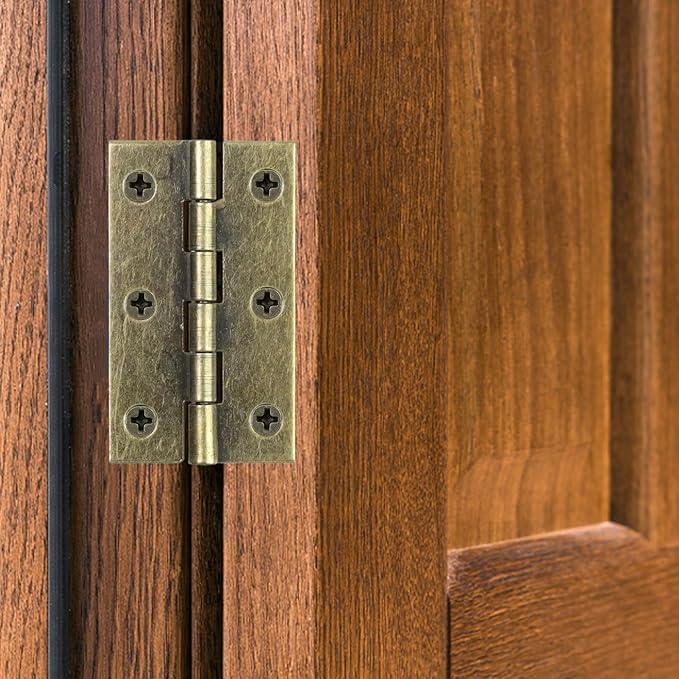 Antrader Antique Bronze Hinges,12Pcs Folding Butt Hinges with Screws Door Hinge for Doors Windows Furniture Cabinet Boxes