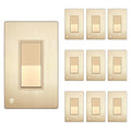 ENERLITES Elite Series Decorator Rocker Light Switch, 15A 120V/277V, Single Pole, Grounding Screw, Residential Grade, UL Listed, Brushed Wall Plates Included, 91150-GDWBP-10PCS, Gold Color (10 Pack)