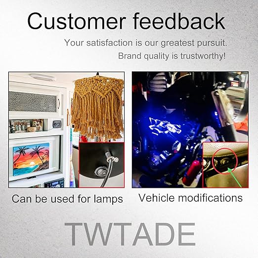 TWTADE 10Pcs Round Rocker Switch ON Off Switch 12V Toggle Switches 2Pin SPST with Pre-Wired 6A/250V 10A/125V AC for Boat, Car etc.KCD1-X-Y