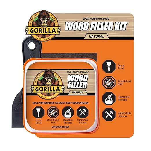 Gorilla All Purpose Wood Filler Wood Repair Kit with Putty Knife and Sanding Block