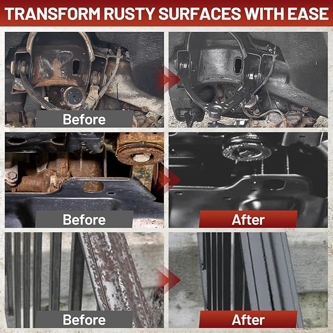 Rust-Stop and Corrosion Permanently Rust Preventive Coating Anti-Rust Automotive Rust Reformer for Metal & Seal, Rust Converter Non-Porous Protective Barrier High Gloss Gray Metallic Paint 35 Fl Oz
