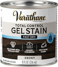 Varathane Total Control Gel Stain | Low Odor Water-Based Formula | Thick Gel Formula for Vertical Surfaces | Ideal for Wood, Metal & Fiberglass | Half Pint | Ebony