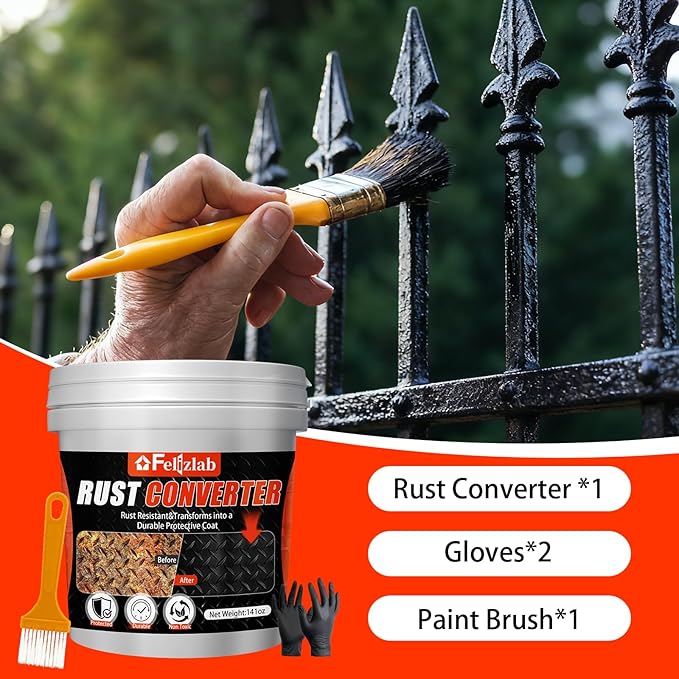 2-in-1 Rust Converter & Metal Primer, 141oz Rust Reformer Paint for Metal, Automotive Rust Remover, UV & Heat Resistant Anti-Corrosion Coating, Industrial-Grade Water-Based Rust Inhibitor