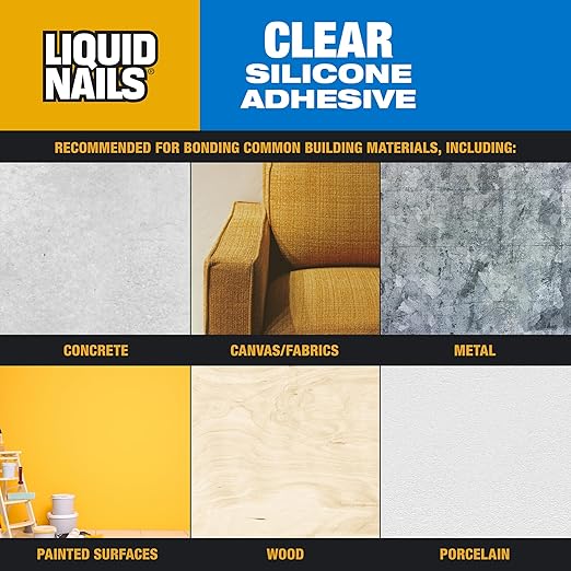 Liquid Nails Clear Small Projects Silicone Adhesive, 2.5 oz