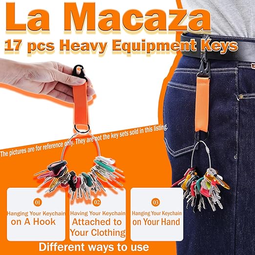 Heavy Equipment Keys Set, Construction Keys Master Set, Contractors Equipment Multi Keys fit Common Equipment Cat Caterpillar JD Komatsu Volvo Bobcat Kubota and More
