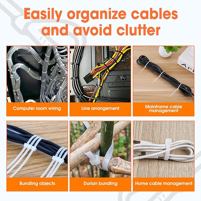 5000 PCS Zip Ties 4 Inch, Small Cable Ties with 18lbs Tensile Strength, Black Zip Ties for Indoor and Outdoor Use, Wire Ties, Black