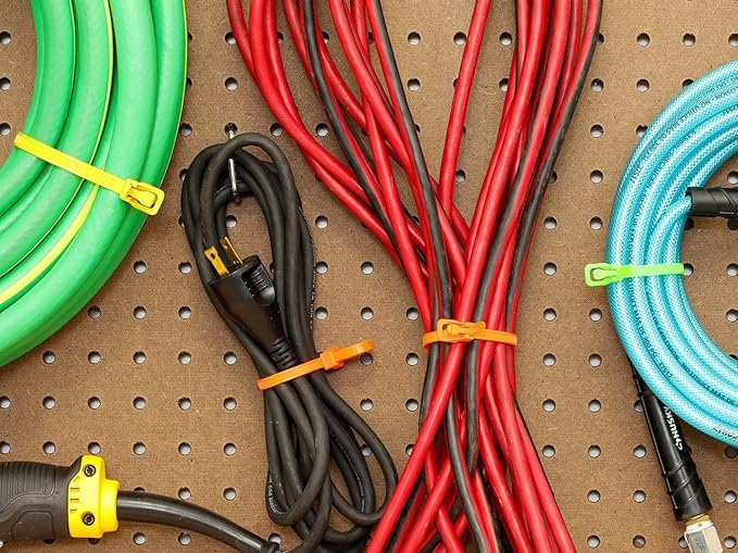 RETYZ 12-Inch Fluorescent Green Reusable Releasable Cable Ties – 100 Pack, 50 lb Strength, Patented Quick-Release, Tool-Free Design for Home, Office, and Light Industrial Use