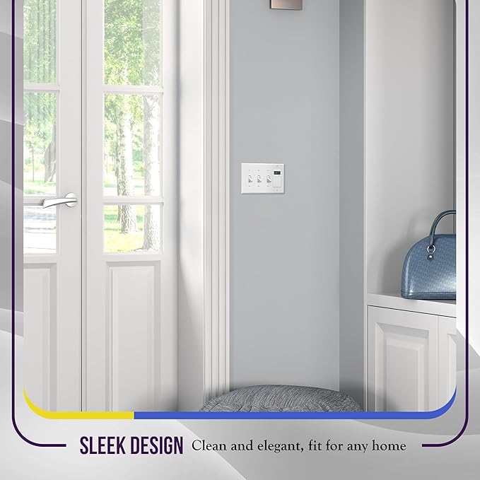 ENERLITES Combination Triple Toggle/Single Decorator Rocker Outlet Wall Plate, Standard Size 4-Gang Light Switch Cover (4.50" x 8.19"), Polycarbonate Thermoplastic, UL Listed, 881331-W, White