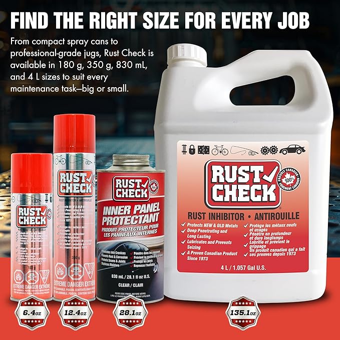 Rust Inhibitor Fluid – Anti Rust Protection for Metal, Automotive, Home, Cottage Surfaces – Corrosion Neutralizer and Lubricant for Rust Removal, Prevention, Seizing Protection – 830mL