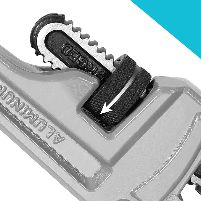 DURATECH 3-Piece Aluminum Straight Pipe Wrench Set, 10",14" and 18" | Adjustable Plumbing Wrench Set, Heavy Duty, Drop Forged, Exceed GGG standard