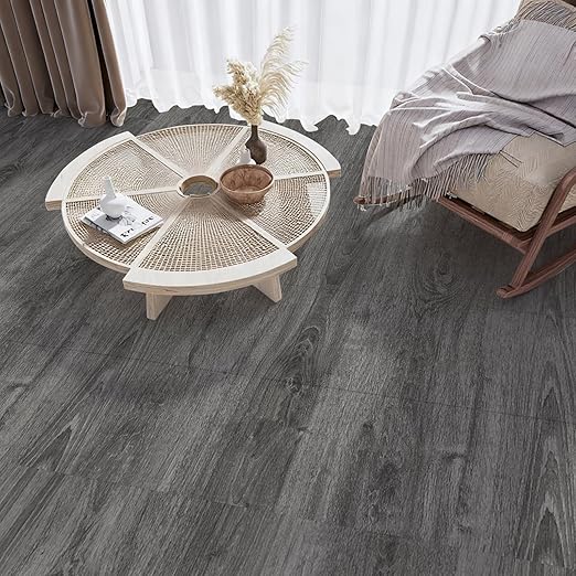 Art3d Peel and Stick Vinyl Floor Tiles 30-Pack 12 x 12 inch, Self Adhesive Waterproof Flooring Wood Planks for Kitchen, Dining Room, Bedrooms, Cover 30 Sq.Ft, Grey Oak