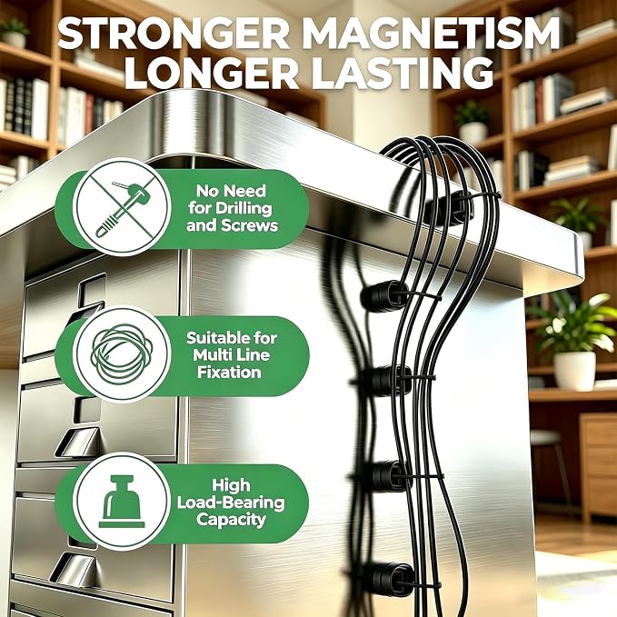 15 Pcs zbab1 Magnetic Zip Tie Mount Base, 35LBS Strong Magnetic Wire Holder & Cable Clips,Magnetic cable management for cars, offices, homes, and boats Diameter 25mm