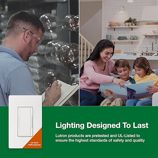 Lutron Maestro LED+ Dimmer Switch for Dimmable LED, Halogen and Incandescent Bulbs, 150W/Single-Pole or Multi-Location, MACL-153M-WH-3, White (3-Pack)