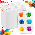 100 PCS White Plastic Watercolor Palette, 6 Well Rectangular Paint Palettes, Paint Tray Palettes, Paint Trays for Kids, for Painting, DIY Craft, Art Painting Class