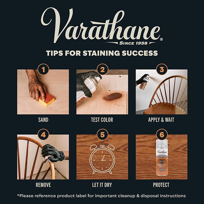 Varathane Premium Fast Dry Wood Stain Spray | 1 Hour Dry Time | 1 Coat Color | Interior Wood Stain | Furniture, Cabinets, Doors, Trim | 10.25 oz | Antique White