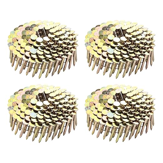 meite 7,200PCS Coil Roofing Nails 1-1/4 Inch Leg for Roofing Nailer Gun, 15 Degree Round Head Wire-Weld Collated Roofing Nails, Smooth Shank Electro Galvanized Nails for Roofs Repair Asphalt Shingles