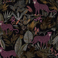 Dark Pink Vintage Leopard Peel and Stick Wallpaper 17.5" x 118" | Waterproof Vinyl Self Adhesive Removable Renter Friendly Floral Contact Paper