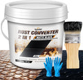 2 in 1 Rust Converter & Metal Primer, 72oz Matte Black Rust Remover for Metal, Trailer, Truck, Chassis, Frame, Water-based Rust Inhibitor and Encapsulator Paint, Easy Application, Long-Lasting