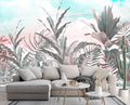 Toolhom Tropical Leaves Flowers Seamless Pattern Mural | 170"x108" non-self-adhesive wallpaper for bedroom, living room, bathroom decorative art background wall