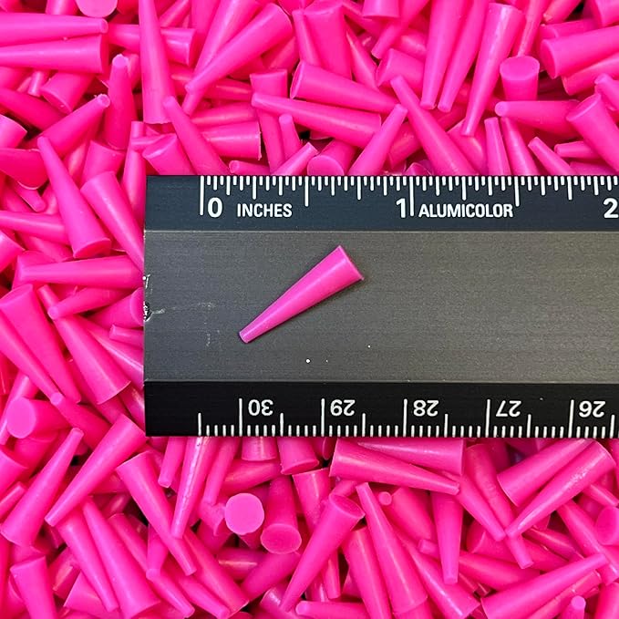 High Temp Masking Supply .062" x .187" (1/16 x 3/16) Silicone Rubber Plugs - Tapered Stoppers for Powder Coating, Painting, Automotive, Crafts, DIY - Non-Toxic, Flexible, Reusable STP101 (50 Pack)