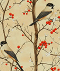 Yellow Bird Wallpaper Peel and Stick, Vintage Tree Botanical Contact Paper 17.5" x 393", Retro Floral Fruits Wall Paper Self Adhesive Removable Waterproof for Bedroom Walls Shelf Cabinet Drawer Table