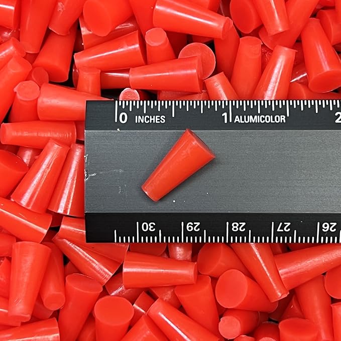 High Temp Masking Supply .187" x .343" (3/16 x 11/32) Silicone Rubber Plugs - Tapered Stoppers for Powder Coating, Painting, Automotive, Crafts, DIY - Non-Toxic, Flexible, Reusable STP103 (1000 Pack)