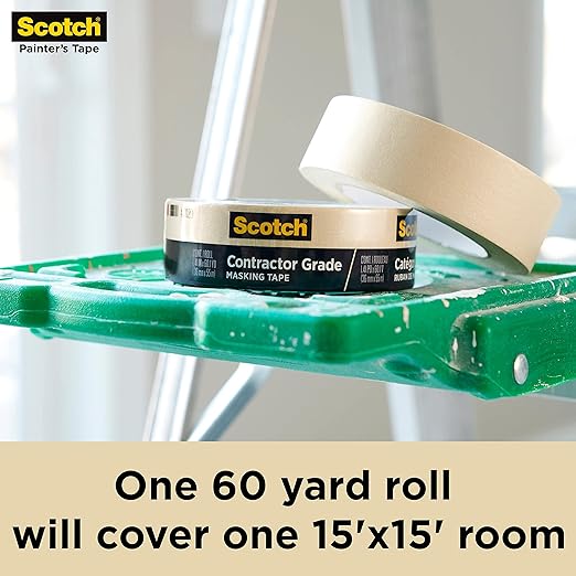 Scotch Contractor Grade Masking Tape, 0.94 inches by 60.1 Yards (540 Yards Total), 2020, 9 Rolls (Pack of 4)