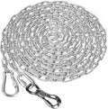 Tresbro Heavy Duty Dog Chains for Outside, 30FT Stainless Steel Tie Out Cable with Swivel Hook for Small Medium Dogs, Metal Chew Proof Pet Runner Chain Leash Lead for Outdoor Camping Hiking Yard, 3MM