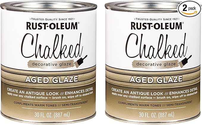 Rust-Oleum 315881-2PK Chalked Decorative Glaze, 30 oz, Semi-Transparent Aged, 2 Pack