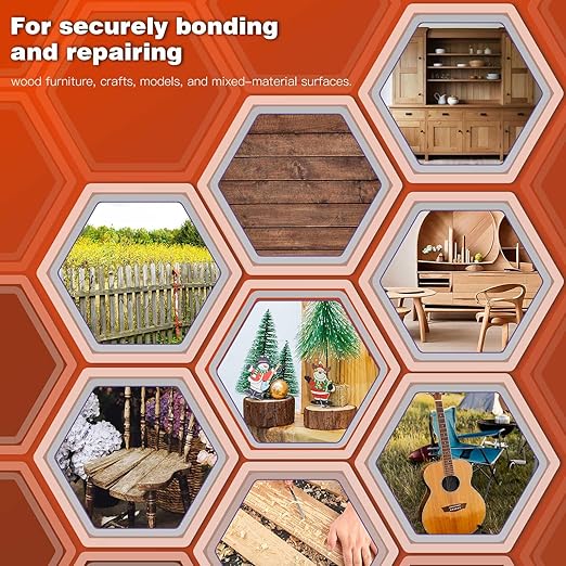 Wood Glue Strong, 30g Waterproof Wood Adhesive for Furniture Repair, Fast Drying Wood to Wood Glue for Woodworking, DIY Crafts, Oak & Hardwoods, Indoor/Outdoor Use