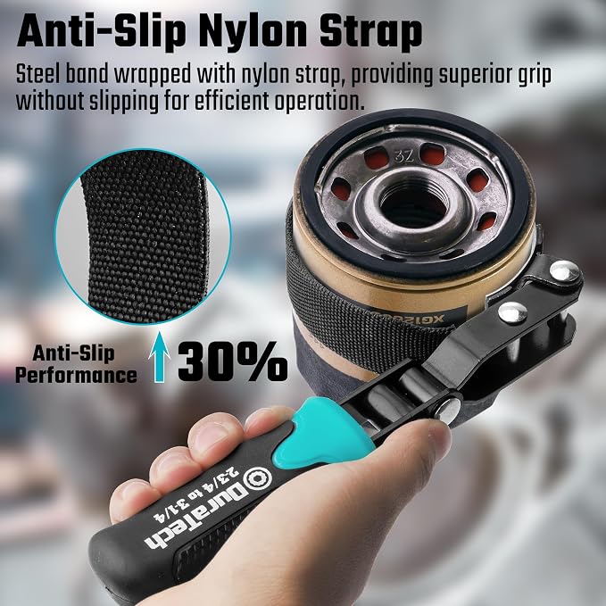 DURATECH Anti-Slip Small Swivel Oil Filter Wrench, 2-3/4" to 3-1/4" | Oil Filter Removal Tool, Ideal for Car Repair Tools
